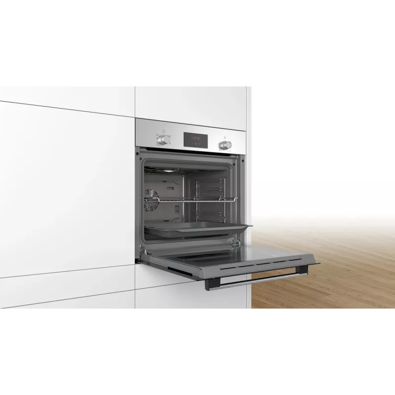Bosch Serie 2 HBF133BR0 cepeškrāsns 66 L Melna, Nerūsējošs tērauds