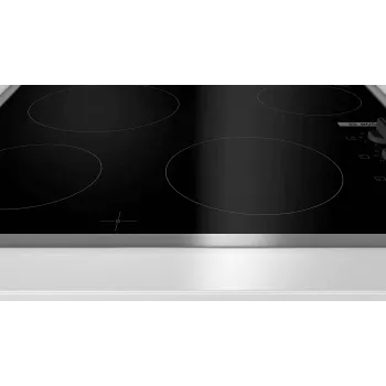 Bosch Serie 2 PKE645CA2E keramikas plīts virsma, melna, nerūsējošais tērauds, iebūvējama, 60 cm, 4 zonas