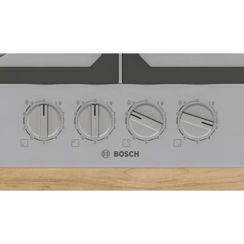 Bosch Serie 6 PCP6A5I90 gāzes plīts virsma, nerūsējošais tērauds, iebūvējama, 60 cm, 4 zonas