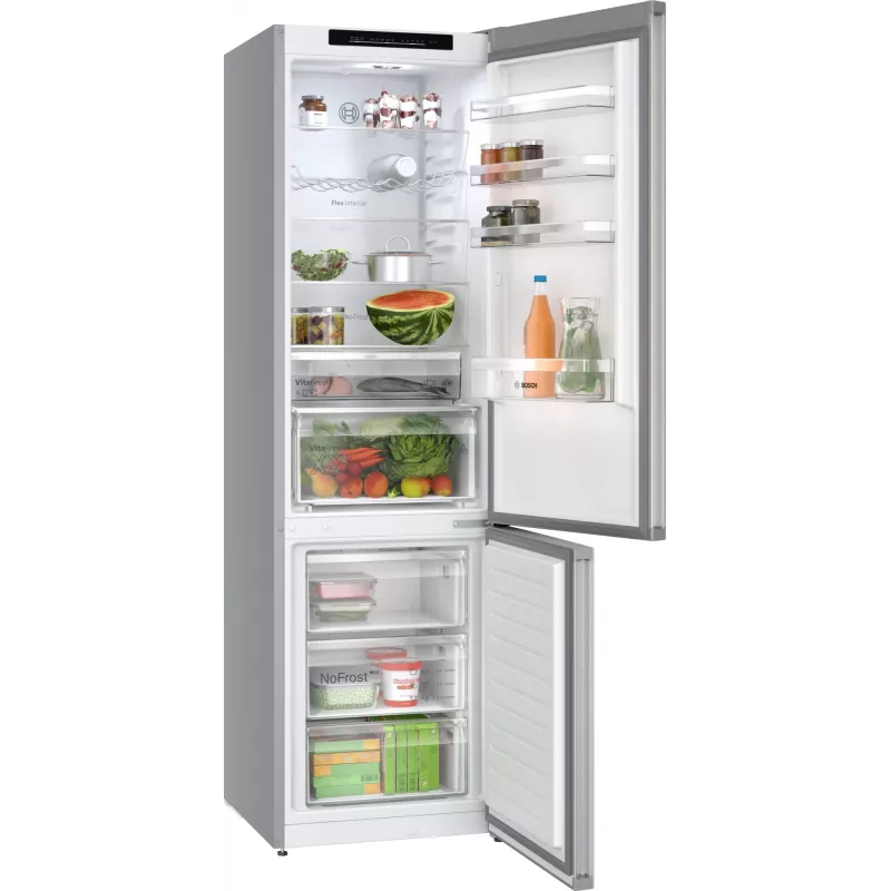 Bosch Serie 4 KGN392LAG ledusskapis-saldētājs Brīvstāvošs 363 L Metālisks