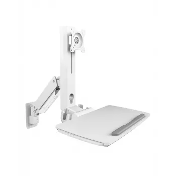 ICY BOX IB-WS700-W Sēdus-stāvus darba stacija, 88,9 cm (35 collas), balta, pie sienas stiprināma