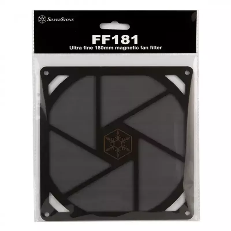 Putekļu filtrs Silverstone SST-FF181B Nylon PVC Melns 180mm