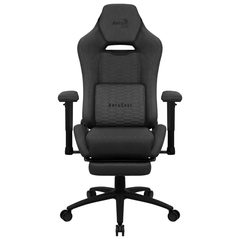 Aerocool ROYALASHBK Premium Ergonomic Spēļu Krēsls ar Kāju Balstu Aeroweave Tehnoloģija Melns