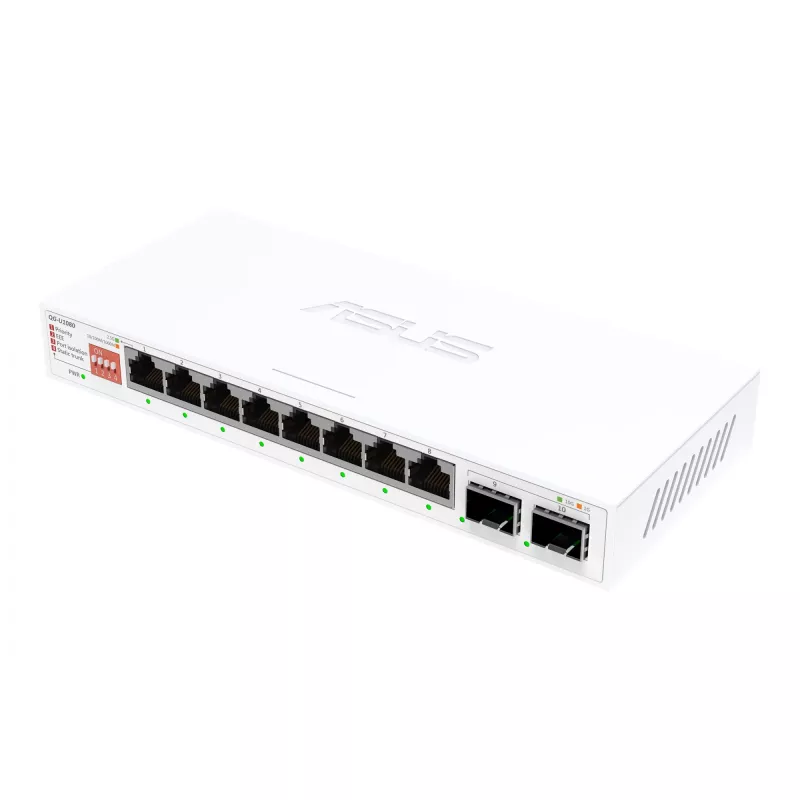 Nepārvaldāms Ethernet slēdzis ASUS QG-U1080 — 8 × 2,5G RJ-45 porti, MAC 16K, Balts, 12V