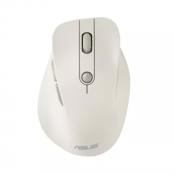 Bezvadu labās rokas pele ASUS MD105 MK-WH — RF + Bluetooth, 2400 DPI, ritenītis, baterija, bēša