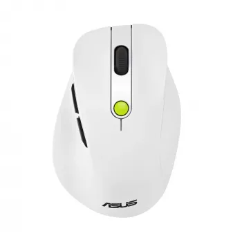Pele ASUS MD105 /VT-GN — labā roka RF bezvadu + Bluetooth, 2400 DPI, ritenītis, bateriju darbināma, balta/zaļa