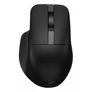 Pele ASUS ProArt MD301 — labā roka, bezvadu (RF, Bluetooth, USB-A), optiskā 8000 DPI, 6 pogas, melna