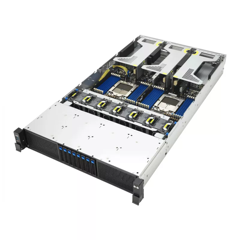 ASUS RS720A-E13-RS8U Socket SP5 Rack (2U) Melns, Sudrabs