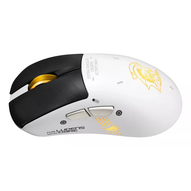 Spēļu pele ASUS ROG Keris II Origin-KJP, labā roka, optiskā 42 000 DPI, RF bezvadu + Bluetooth + USB-A, 6 pogas, daudzkrāsaina