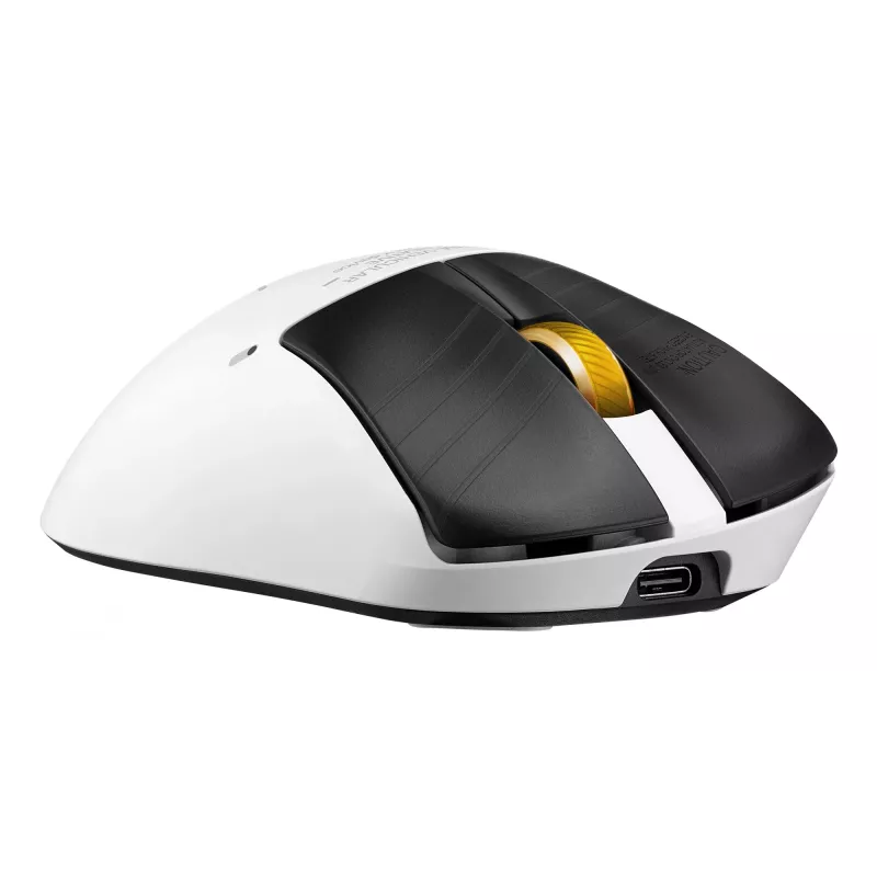 Spēļu pele ASUS ROG Keris II Origin-KJP, labā roka, optiskā 42 000 DPI, RF bezvadu + Bluetooth + USB-A, 6 pogas, daudzkrāsaina