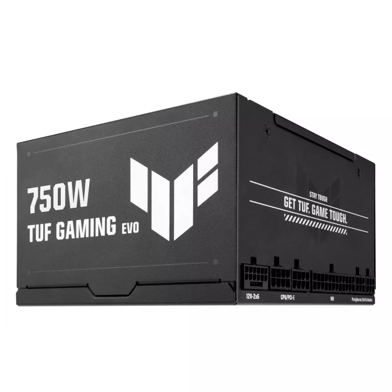 Barošanas bloks ASUS TUF Gaming 750G EVO — 750 W, ATX, 80 PLUS Gold, 20+4-pin, melns