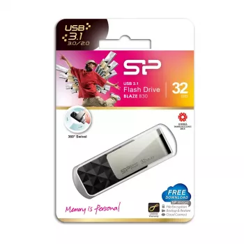 USB zibatmiņa Silicon Power Blaze B30 32 GB, USB Type-A 3.2 Gen 1, melna
