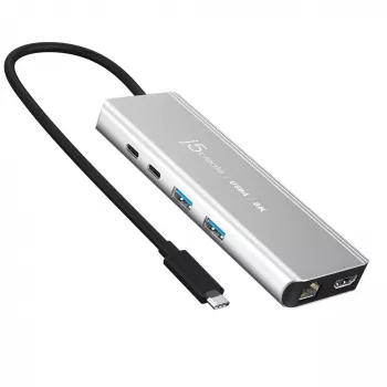 j5create JCD403 USB4 8K daudzportu centrmezgls USB Type-C HDMI RJ-45