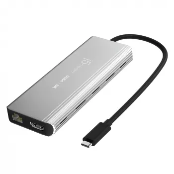 j5create JCD403 USB4 8K daudzportu centrmezgls USB Type-C HDMI RJ-45