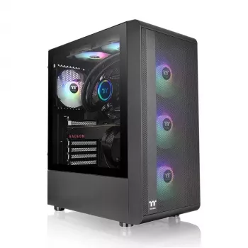 PC korpuss Thermaltake S200 TG ARGB Midi Tower Melns