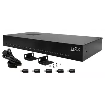 EXSYS EX-11016 Universāls 16 portu USB-C ātrās uzlādes lādētājs melns