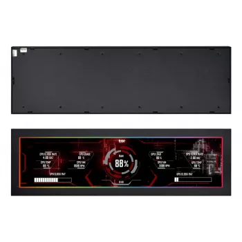 Lian Li SM088X universālais displeja panelis, 8.8 inch IPS LCD, 1920x480, 60 Hz, 500 nits, 237x73x13 mm, 5 V, melns
