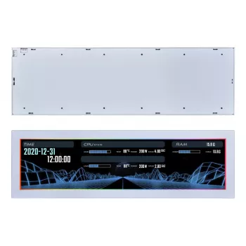 Lian Li SM088W universāls korpusa displejs, balts, 237×73×13 mm, 5 V ieeja