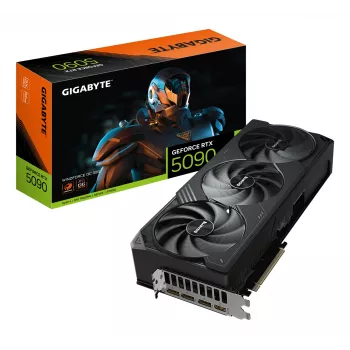 GIGABYTE GeForce RTX 5090 WINDFORCE OC 32G videokarte - 32GB GDDR7, 512bit, PCI-E 5.0, 2467MHz kodola frekvence, 3 x DP 2.1a, 1 x HDMI 2.1b, NVIDIA DLSS 4, GV-N5090WF3OC-32GD