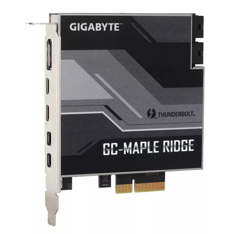 GIGABYTE GC-MAPLE RIDGE interfeisa karte ar Thunderbolt 4, DisplayPort, Mini DisplayPort un USB 3.2 Gen 2