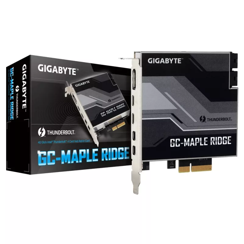 GIGABYTE GC-MAPLE RIDGE interfeisa karte ar Thunderbolt 4, DisplayPort, Mini DisplayPort un USB 3.2 Gen 2