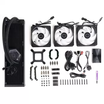 Šķidruma dzesēšanas komplekts Cooler Master MasterLiquid 360 ATMOS 12 cm Melns