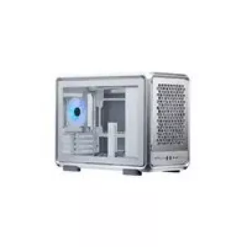 Datora korpuss Cooler Master MasterFrame 400 Mesh Silver, mATX, caurspīdīgs sānu panelis, 1x 120 mm ARGB ventilators