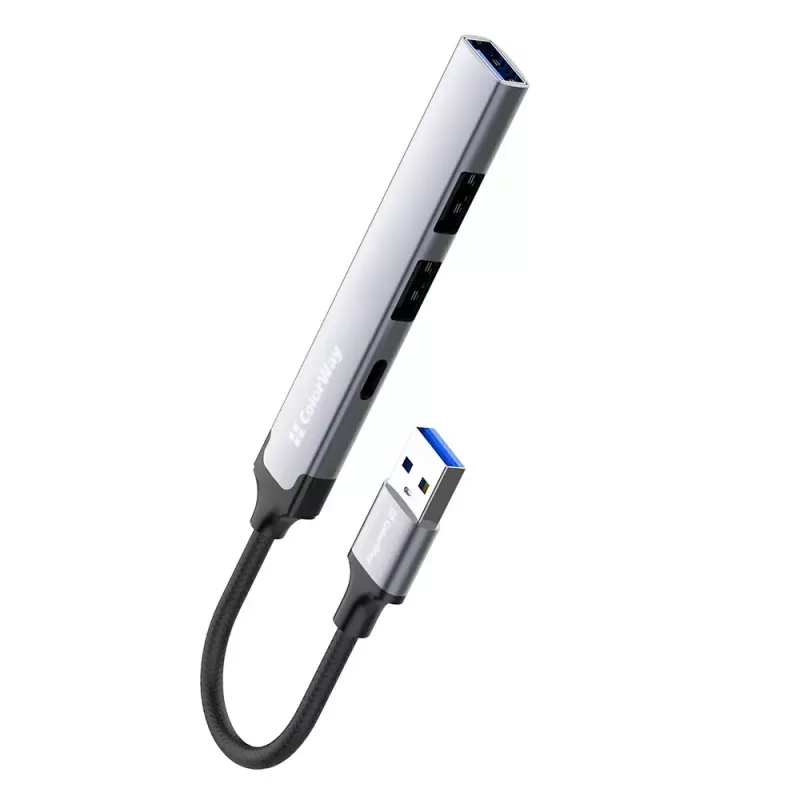 Docking stacija ColorWay CW-HUB05, 4-in-1 USB-C centrmezgls ar HDMI un Ethernet