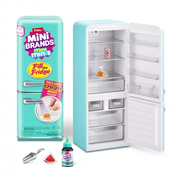 Rotaļu komplekts Zuru Mini Brands Mini Minis Fill the Fridge — miniatūru pārtikas preču ledusskapja aksesuāri