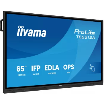 Interaktīvais plakanā ekrāna panelis IIYAMA TE6513A-B2AG 64,5 collas (163,8 cm) 4K UHD 500 cd/m² Wi-Fi Android 24/7 skārienekrāns