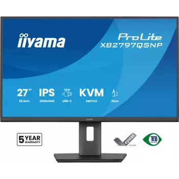 Datora monitors IIYAMA ProLite XB2797QSNP-B1 27 collu (68.6 cm) 2560×1440 QHD LED, 16:9, matēts, skaļruņi, USB 3.2 centrmezgls, augstumā regulējams, VESA