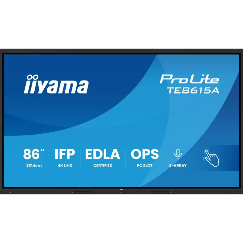 Interaktīvais pieskārienu displejs IIYAMA TE8615A-B2AG 86 inch 4:3 PCAP skārienekrāns izglītībai un sadarbībai