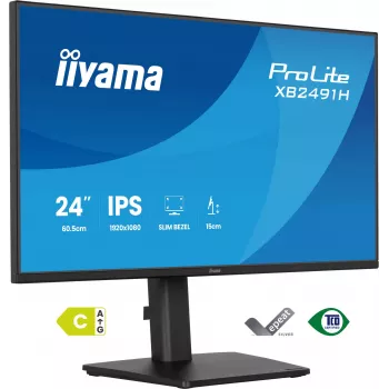 Datora monitors IIYAMA ProLite XB2491H-B1 23.8 collu (60.5 cm) Full HD IPS LCD, 1920×1080, 178° skata leņķis, VESA, augstumā regulējams, melns