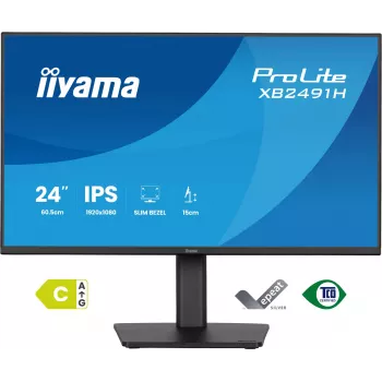 Datora monitors IIYAMA ProLite XB2491H-B1 23.8 collu (60.5 cm) Full HD IPS LCD, 1920×1080, 178° skata leņķis, VESA, augstumā regulējams, melns