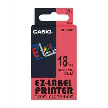 Lentīte etiķešu drukāšanai Casio XR-18RD1 Melns uz sarkana