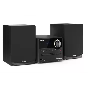 Mājas audio mikro sistēma Sharp XL-B512(BK) — 45 W, viena optiskā diska atskaņotājs, FM radio, MP3, banānu savienotāji, melna