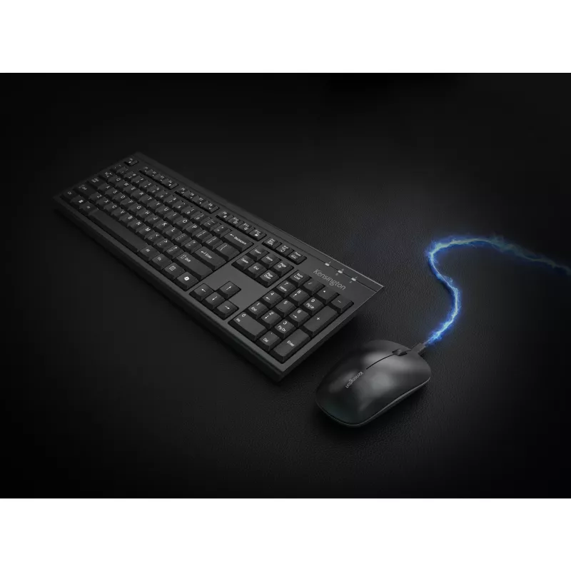 Kensington KM270 EQ bezvadu galddatora komplekts – uzlādējams, RF bezvadu + Bluetooth, membrānas, QWERTZ, melns, pele iekļauta