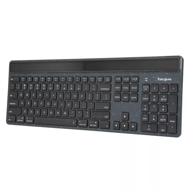 Targus Sustainable Energy Harvesting EcoSmart bezvadu Bluetooth tastatūra QWERTZ vācu melna