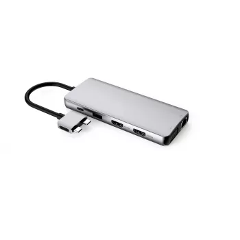 eSTUFF ES623010 12-in-1 USB-C centrmezgls 5000 Mbit/s alumīnijs