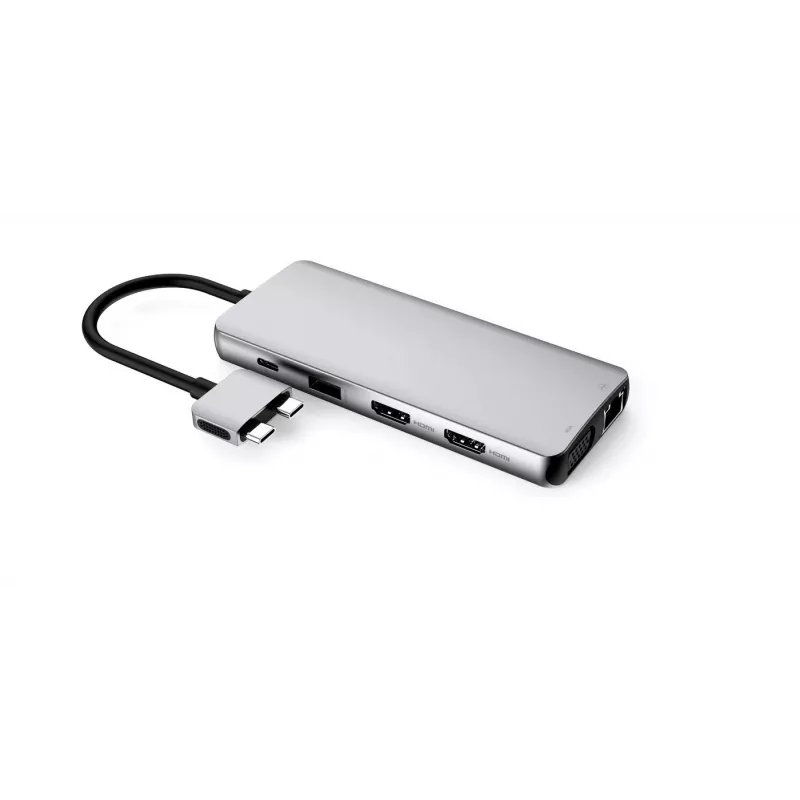 eSTUFF ES623010 12-in-1 USB-C centrmezgls 5000 Mbit/s alumīnijs