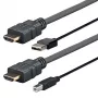 Vivolink PROHDMIUSBAB4AMP kabeļa adapteris 4 m HDMI + USB Type-A HDMI + USB Type-B Melns