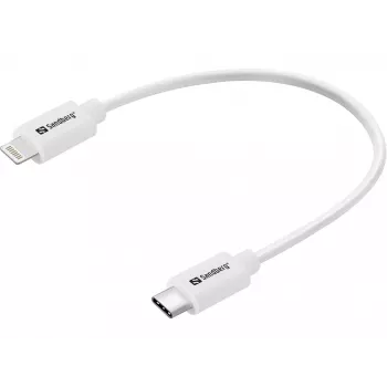 Sandberg USB-C PD uz Lightning MFI 0.2M, 0.2 m, Lightning, USB C, vīriešu, vīriešu, balts