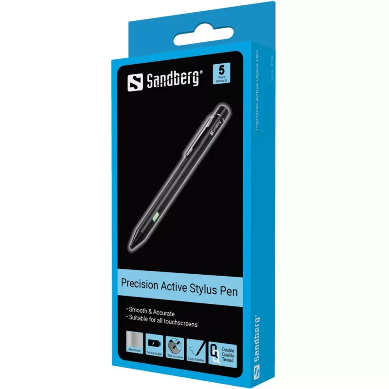 Sandberg Precision Active Stylus pildspalva viedtālruņiem un planšetdatoriem, melna
