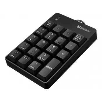 Sandberg USB vadu ciparu tastatūra, 19 taustiņi, melna