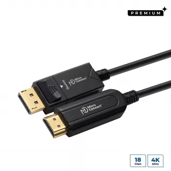Mikroconnect DP-HDMI-3000V1.4OP aktīvais optiskais video kabelis 30 m, DisplayPort uz HDMI