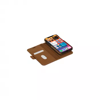 Maciņš dbramante1928 Lynge iPhone 12 mini (5.4 inch) — Tan, 3 kabatas kartēm, galda statīvs