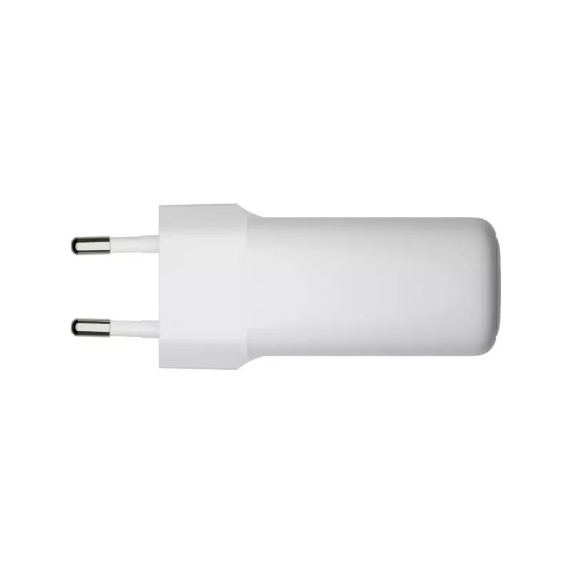 Sienas lādētājs d bramante re-charge Pro — 2× USB-C 25W, 110–240V, Balts