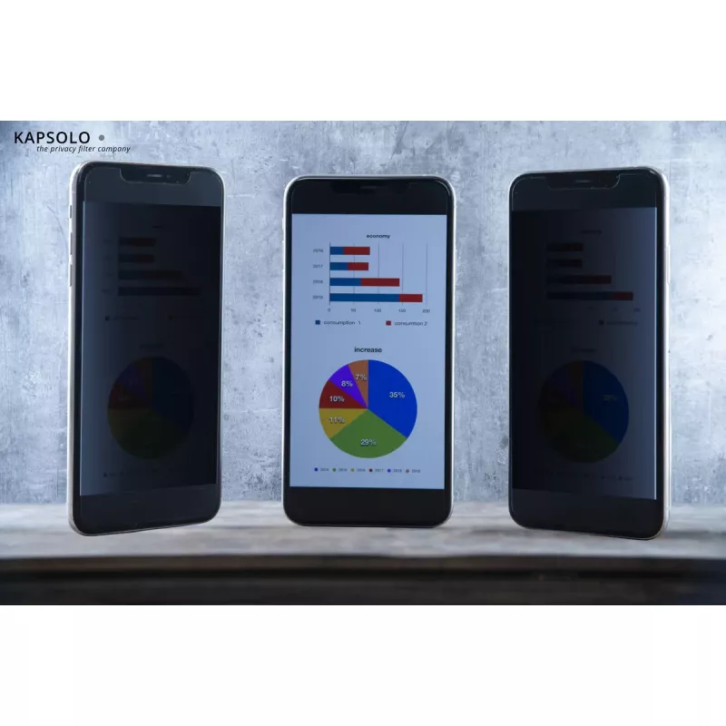 Privātuma ekrāna aizsargs Kapsolo KAPSOLO 2-Way Adhesive iPhone 13 / iPhone 13 Pro — 6.1 collas (15.5 cm), 63% gaismas caurlaidība, 3H cietība