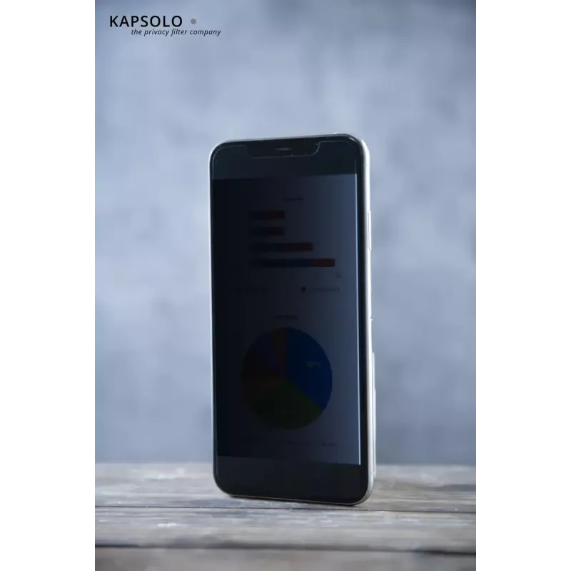 Privātuma filtrs Kapsolo iPhone 13 mini — 5,4 collu (13,7 cm), 63% gaismas caurlaidība, 3H skrāpējumu izturība