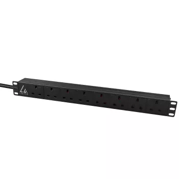 Lanview LVR-3MUK-SPD-UK8 strāvas sadales bloks 8×UK kontaktligzdas 1.4U Melns